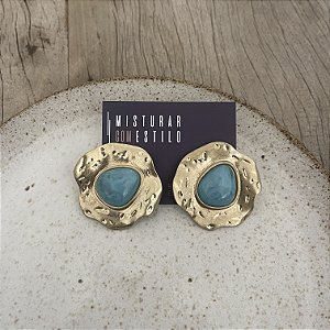 Brinco Boho Orgânico - Turquesa