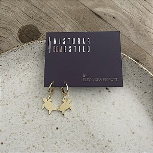 Argola Betina Tartaruga - Dourada