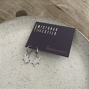 Argola Betina Tartaruga - Ródio