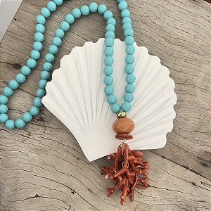 Colar Boho Mar Coral - Turquesa