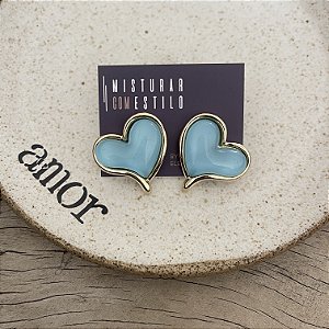 Brinco Boho Coração - Turquesa