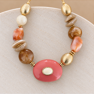 Colar Boho Rafa Max - Salmão