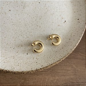 Argola Lisa Dourada Grossa - PP