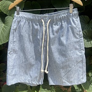 Short Olbia - Linho Azul Rajado