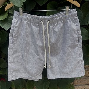 Short Pisa - Linho Cinza Rajado