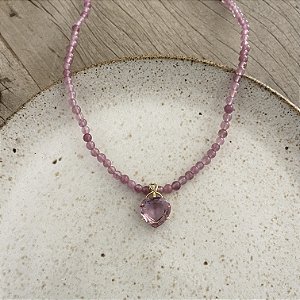 Colar Murano Petra Gota - Lavanda