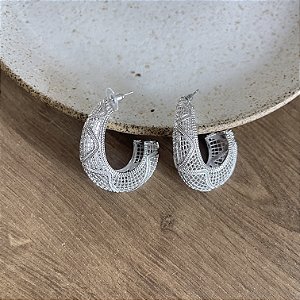 Argola Aramada Orgânica- Ródio