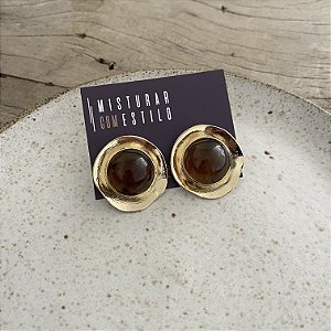 Brinco Petra Redondo Liso - Âmbar