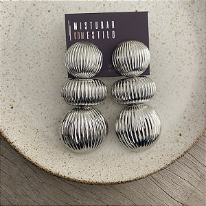 Brinco Bolas Max - Ródio