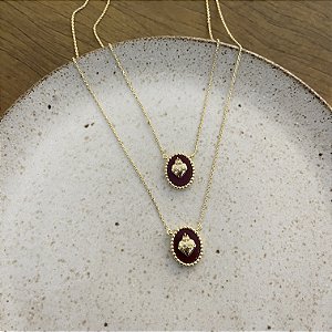 Colar Duplo Sagrado - Vinho