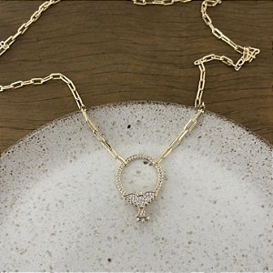 Colar Aro com Espírito Santo de Zircônia