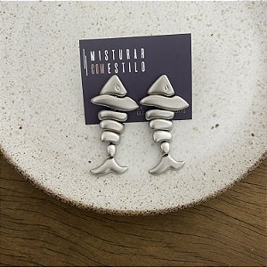 Brinco Peixe Lumière - Ródio Fosco