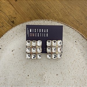 Brinco Fantasy Nove Pedras - Cristal