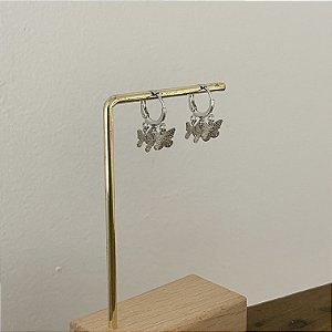 Argola Betina Borboleta Fosca - Ródio