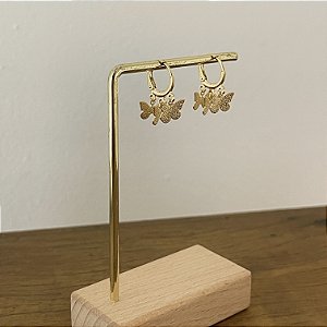 Argola Betina Borboleta Fosca - Dourado