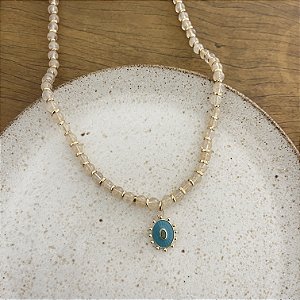 Colar Murano Pedra Ibiza - Rutilado - G - Pingente