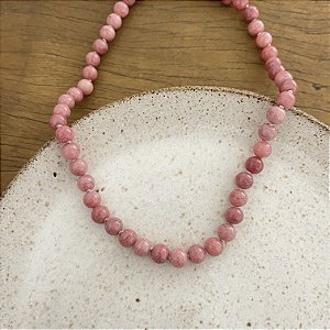 Colar Murano Pedra Ibiza - G - Rosa Seco