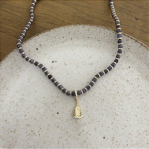 Colar Murano - N. S. Aparecida - Azul Jeans