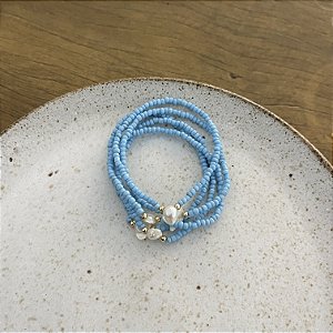 Kit de Pulseiras Turquesa com Pérola