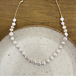 Colar Pérola Chata - M