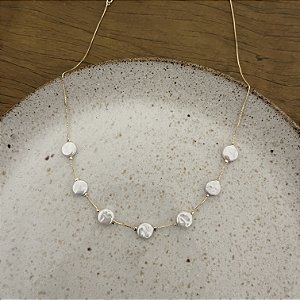 Colar Pérola Chata - P