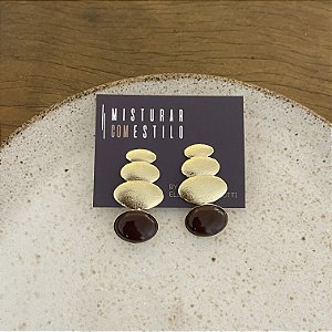 Brinco Orla Escovado - Café