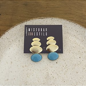 Brinco Orla Escovado - Turquesa