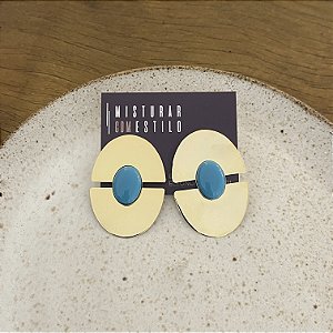 Brinco Orla Duplo Chapa - Turquesa