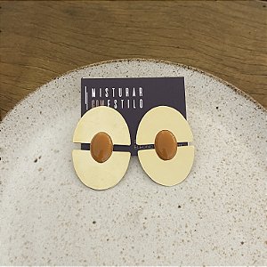 Brinco Orla Duplo Chapa - Mostarda