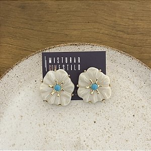 Brinco Orla Flor - Pérola