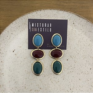 Brinco Orla Triplo - Turquesa