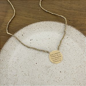 Colar Cristais - Dourado - Que A Minha Força