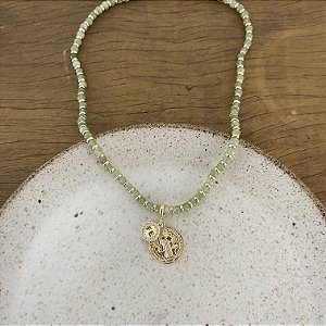 Colar Pedra Natural - São Bento - Verde