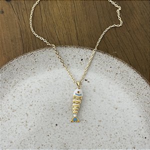 Colar Peixe - P - Azul