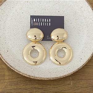Brinco Festa Oval com Argola - Dourado