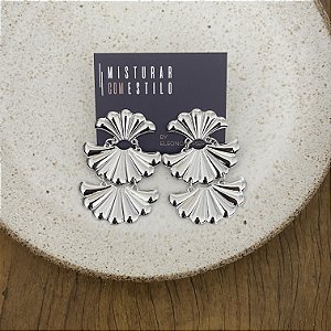 Brinco Festa Leque - Ródio