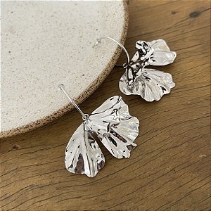 Argola Festa Flor - Ródio