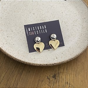 Brinco Orla Coração Bicolor