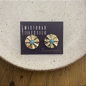 Brinco Orla Flor Turquesa