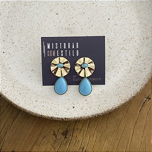 Brinco Orla Gota Turquesa