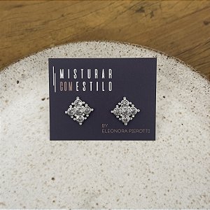 Brinco Thais Clássico - Ródio