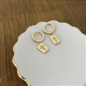 Argola Betina Cravejada com Cruz - P