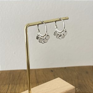 Argola Betina Cinco Confetes Mini - Ródio