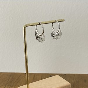 Argola Betina Confete Gota - M - Ródio