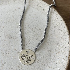 Colar Cristais - Faz o Que Deves - Ródio