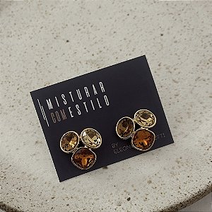 Brinco Festa Degrade Âmbar - Dourado