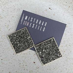 Brinco Quadrado Pirita