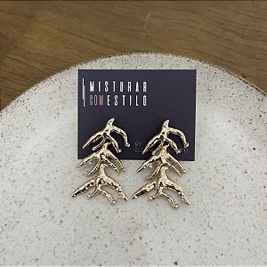 Brinco Mar Coral com Zircônias