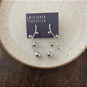 Brinco Quatro Esferas Orgânico - Ródio