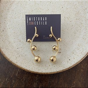 Brinco Quatro Esferas Orgânico - Dourado
